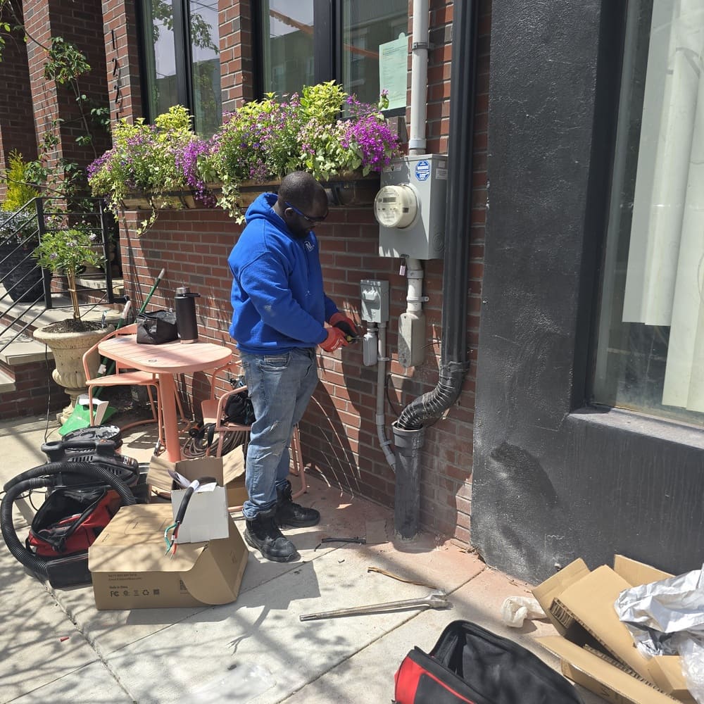 AM Electric install EV charging station at residential home