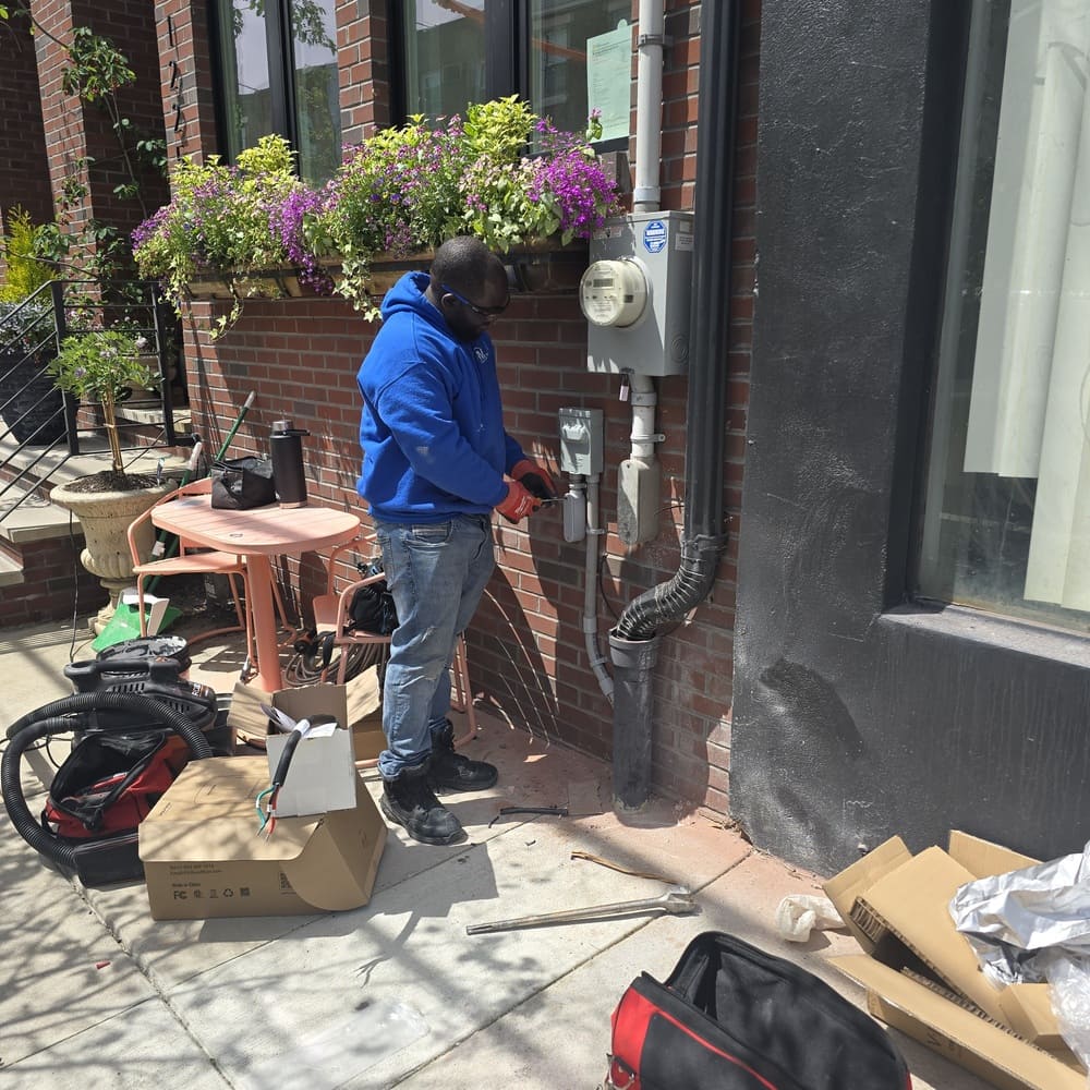 AM Electric install EV charging station at residential home