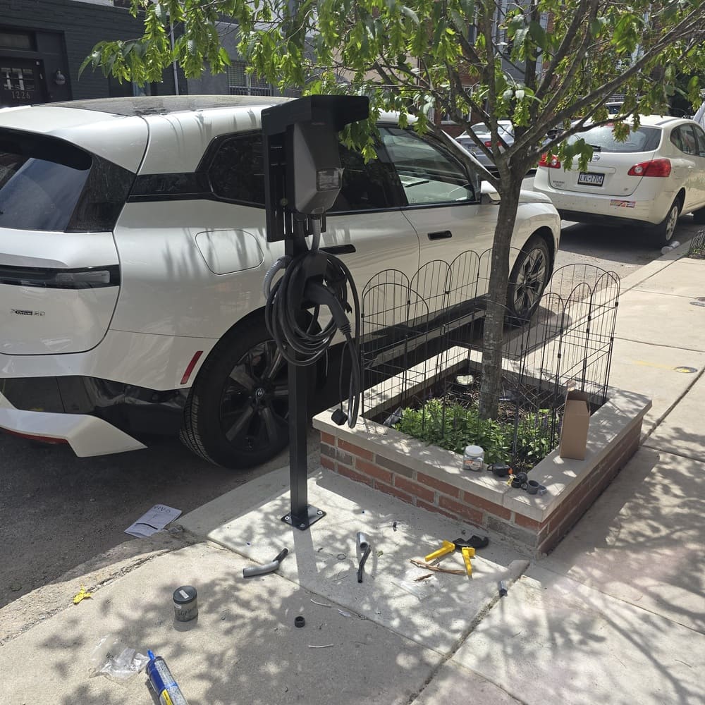 AM Electric install EV charging station at residential home
